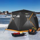 Outsunny 4 Person Ice Fishing Shelter - Pop-Up Ice Fishing Tent - Black-Speedy-quick set-up provides instant and effortless prep
