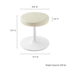 Modway Lippa Vegan Leather Round Stool - Stone-Tapered Pedestal Base