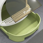 PawHut Enclosed Cat Litter Box with Lid and Scoop - Green-Litter-proof design with leakage pedal minimizes mess 