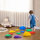 Outsunny Stepping Stones with Non-slip Rubber - Multicoloured - Set of 11-11 pieces to create increasingly challenging routes 