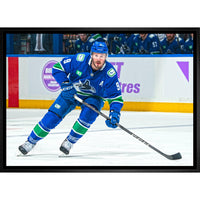 Jonathan Tanner Miller Vancouver Canucks - Framed Canvas - 31" x 22"-Premium canvas print with gallery-wrapped edges