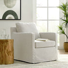 Modway - Serene Revêtement en tissu Fauteuil pivotant - Lin-Housse et housses de coussin lavables
