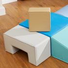 Qaba - Jouets d’escalade pour bébé d’intérieur, blocs d’escalade en mousse - jaune et vert - ensemble de 6-Matériaux faciles à nettoyer et simples à ranger 