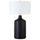 Hudson&Canal - Lampe de table Sloane en céramique de 74 cm de haut avec abat-jour en tissu, - Noir mat/blanc-Design transitionnel pour votre salon, votre espace de travail ou votre table de chevet