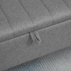HOMCOM Linen Fabric Storage Ottoman Bench - Grey-Steel legs with powder coating for high stability and durability 