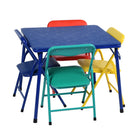 Homy Casa Colourful Kid's 5-Piece Table & Chairs Set-Foldable & Portable Design - Lightweight table and chairs easily fold for transport or storage, perfect for playdates or classroom flexibility.
