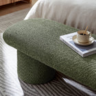 Modway Orla Chenille Upholstered Bench - Sage-Non-Marking Floor Glides
