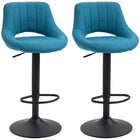 HOMCOM Adjustable Counter Height Swivel Bar Stools - Blue - 2 Pack-Packaged in a set of 2, it's excellent for creating a coordinating look in your home

