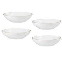 Maxwell & Williams White and Gold Round Coupe Bowl 18.5 cm - 4 Pack-Handwashing Recommended