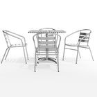 Flash Furniture – Table carrée de 31,5 po en aluminium avec 4 sièges à traverses, intérieur/extérieur (TLH32SQ017BCHR4)-Garantie de 2 ans sur les pièces seulement