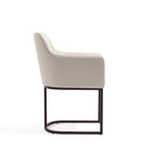Manhattan Comfort - Lot de 2 fauteuils de salle à manger modernes Serena 23,03 po en similicuir crème-Capacité de poids : 136 kg Hauteur d’assise : 47,5 cm