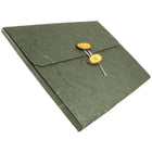 JAM Paper Portfolio with Button and String Tie Closure - 9 x 11 3/4 x 5/8 - Rainforest Forest Green-Rainforest Forest Green Portfolio with Button & String Closure