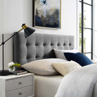 Modway Lily Biscuit Tufted Performance Velvet Queen Headboard - Grey-Durable Stain-Resistant Fabric