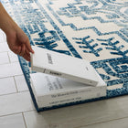 Modway Reflect Nyssa Distressed Geometric Southwestern Aztec Indoor/Outdoor Area Rug - 8 ft W x 10 ft L - Ivory/Blue-Gripping Rubber Underside