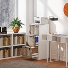 HOMCOM 3-Drawer Filing Cabinet with Lock - White-Flat top to hold a small printer or other office equipment
