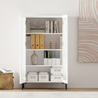 Manhattan Comfort Abbey 31.5" Modern Décor Cabinet - White-Sleek, Handle-Free Doors for a Clean, Uncluttered Look