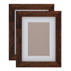 Decent Living - Cadre photo en bois massif - Couleur noyer - 6x8pouce - Paquet de 2-Bois massif 100 % naturel (Okan/Teck)