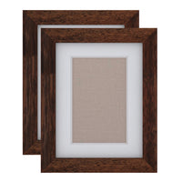 Decent Living - Cadre photo en bois massif - Couleur noyer - 6x8pouce - Paquet de 2-Bois massif 100 % naturel (Okan/Teck)