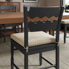 Modway - Jax Bois de chêne Chaise de salle à manger avec dossier ondulé en forme de rasoir et coussin in Rayure noire d’avoine-Coussinets de pied non marqués