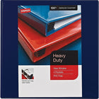 Staples - Reliure robuste à anneaux en D - 3 po - bleu-Anneaux ronds montés en arrière permettant les pages d'être à plat