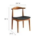 Modway Tracy Wood Dining Chairs - Black - 4 Pack-High-Density Foam
