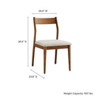 Modway - Solara Bois en tissu Fauteuils d’accompagnement à manger Ensemble de 2 - Noyer Tissage de bruyère beige-Sièges rembourrés en tissu tissé en bruyère