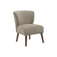 Monarch Specialites Upholstered 33"H Mid-Century Modern Accent Chair With Walnut Solid Wood Legs - Light Brown Fabric-This mid-century inspired accent chair features clean lines and chic light brown soft touch fabric, making it a seamless addition to living rooms or bedrooms with a modern, fashionable style.