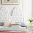 Modway Alexandria Tufted Performance Velvet Twin Platform Bed with Black Wood Legs - White-Reinforced Center Beam and Support Legs