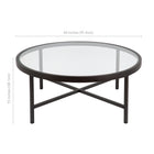Hudson&Canal - Table basse ron Xivil 91 cm de large avec plateau en verre - Bronze noirci-9
