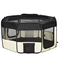 PawHut Octagon Fabric Foldable Pet Playpen - M-Strong internal steel frame with durable waterproof 600D Oxford cloth material