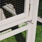 PawHut - Grande cage à lapin en bois, clapier extérieur pour cochon d’Inde-Plateau coulissant amovible au fond pour un nettoyage facile 