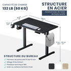 MotionGrey - Bureau assis-debout électrique Ergo2 réglable en hauteur, 47 po de largeur, avec 4 réglages mémorisés - Noir-Leader De L’Industrie : le bureau assis-debout MotionGrey offre une plage de réglage en hauteur étendue. Le clavier numérique MG permet d’enregistrer vos hauteurs préférées en position assise et debout - il suffit d’appuyer sur le réglage sauvegardé pour y revenir instantanément