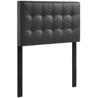 Modway Lily Upholstered Vinyl Twin Headboard - Black-Elegantly tufted headboard