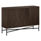 Hudson&Canal Brighton 48"W Buffet Table - Alder Brown-Features three doors with two storage cabinets and adjustable shelves