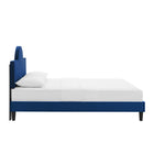 Modway Soleil Performance Velvet King Bed - Navy-Assembly Required
