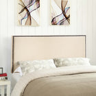 Modway Region Nailhead Upholstered Full Headboard - Ivory-Fine linen upholstering
