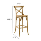 Modway Gear Bar Stool - Natural-Elm Wood Construction
