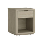 Manhattan Comfort Evelyn 20" Modern 1-Drawer Nightstand - Natural-Sleek, Horizontal Drawer Pulls for a Clean, Uncluttered Look