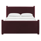 Modway Rael Performance Velvet Queen Platform Bed - Mulberry-Weight Capacity: 800 lb