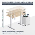 MotionGrey - Bureau assis-debout électrique Ergo2 réglable en hauteur, 47 po de largeur, avec réglages mémorisés - Brun clair-5