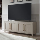 Hudson&Canal - Meuble TV Chabot pour téléviseurs jusqu'à 75" - Blanc aulne-Fabriqué à partir de matériaux MDF robustes dans une finition blanche aulne fabriquée à la main
