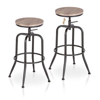 Homy Casa - Tabouret de comptoir/bar réglable en hauteur avec rotation - Naturel - Paquet de 2-Tabouret De Bar En Bois