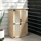 Outsunny Wooden Garden Shed - 30" x 20" x 47"-Shutter doors for a better ventilation
