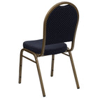 Flash Furniture – Chaise banquet empilable à dossier en dôme, siège en tissu bleu 2,5po, armature dorée (FDC03AGH203774)-Conception de dossier en forme de dôme