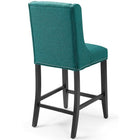Modway Baron Upholstered Fabric Counter Stool - Teal - Set of 2-Non-Marking Foot Caps