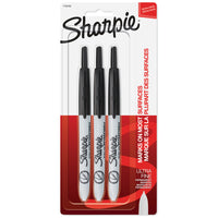 Sharpie Permanent Markers - Retractable - Ultra-Fine Tip - Black - 3 Pack-No cap, no fuss - just click