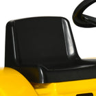 Aosom Kids Pedal Ride-On Excavator with Manual Control Bucket - Yellow-Stable plastic and smooth edge ensure safety 