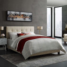 Modway Amira Upholstered Fabric King Bed - Beige-Non-Marking Foot Caps