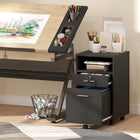 Vinsetto 2-Drawer Letter/A4 Filing Cabinet with Lock - Black-Assembly required