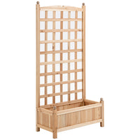 Outsunny - jardinière surélevée en bois - 24 po L x 12 po l x 49 po H - avec treillis-Jardinière décorative en bois pour les espaces extérieurs
